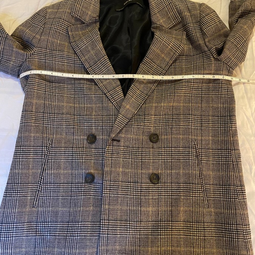 Zara Basic Long Plaid Jacket - image 7